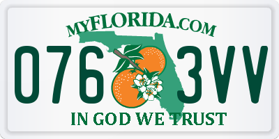 FL license plate 0763VV