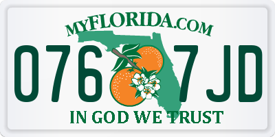 FL license plate 0767JD