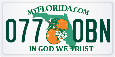 FL license plate 0770BN
