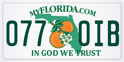 FL license plate 0770IB