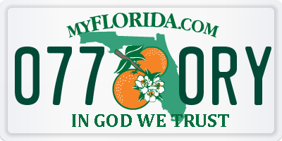 FL license plate 0770RY