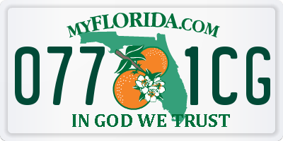 FL license plate 0771CG