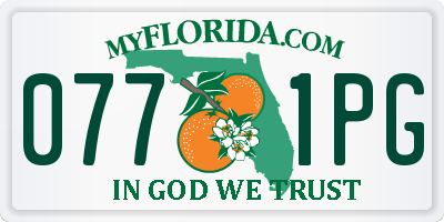 FL license plate 0771PG