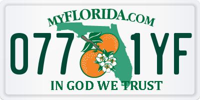 FL license plate 0771YF