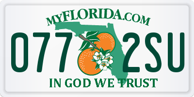 FL license plate 0772SU