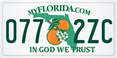 FL license plate 0772ZC