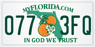 FL license plate 0773FQ