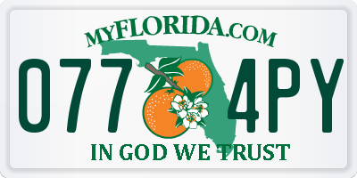 FL license plate 0774PY