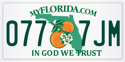 FL license plate 0777JM