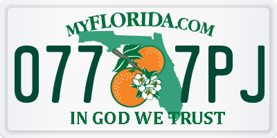 FL license plate 0777PJ