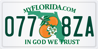 FL license plate 0778ZA