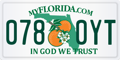 FL license plate 0780YT