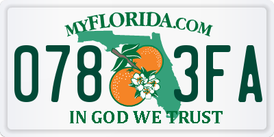 FL license plate 0783FA