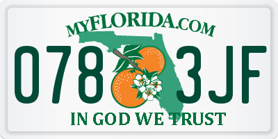 FL license plate 0783JF