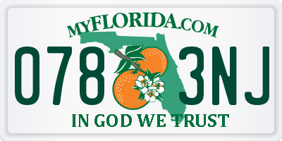 FL license plate 0783NJ