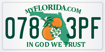 FL license plate 0783PF