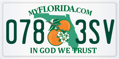 FL license plate 0783SV
