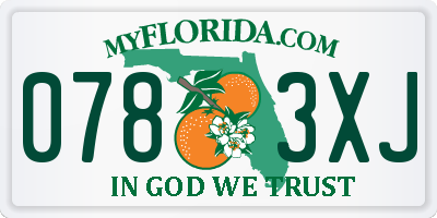 FL license plate 0783XJ