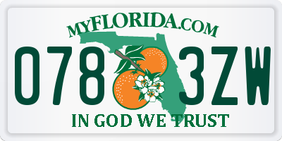 FL license plate 0783ZW