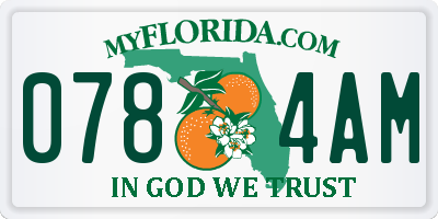 FL license plate 0784AM