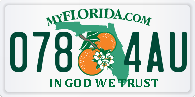 FL license plate 0784AU