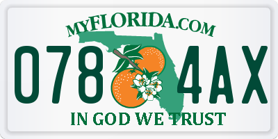 FL license plate 0784AX