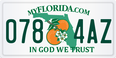 FL license plate 0784AZ