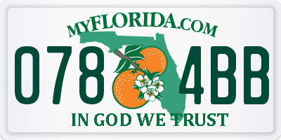FL license plate 0784BB