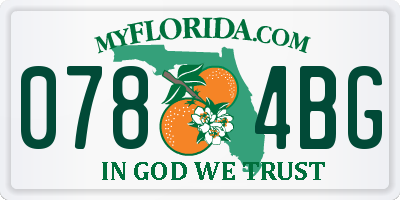 FL license plate 0784BG