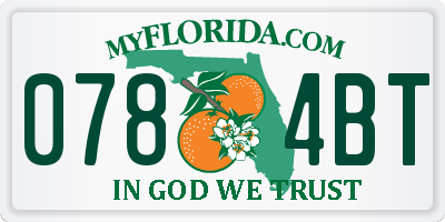 FL license plate 0784BT