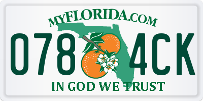 FL license plate 0784CK