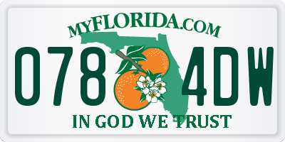 FL license plate 0784DW