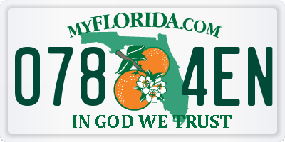 FL license plate 0784EN