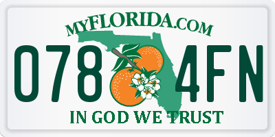 FL license plate 0784FN