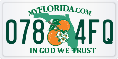 FL license plate 0784FQ