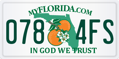 FL license plate 0784FS