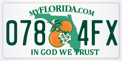 FL license plate 0784FX