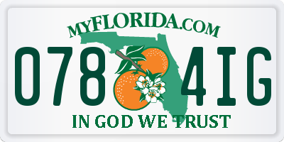 FL license plate 0784IG