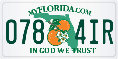 FL license plate 0784IR