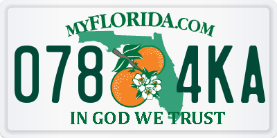 FL license plate 0784KA