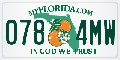 FL license plate 0784MW