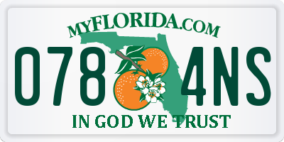 FL license plate 0784NS