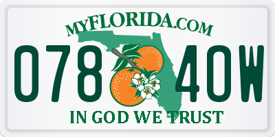 FL license plate 0784OW