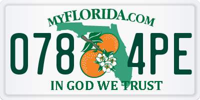 FL license plate 0784PE
