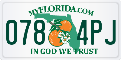 FL license plate 0784PJ