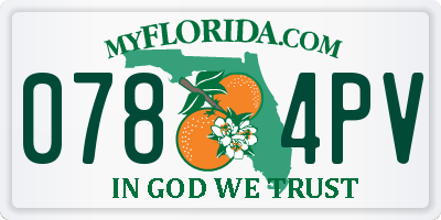 FL license plate 0784PV
