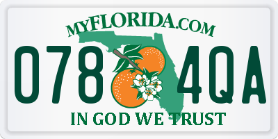 FL license plate 0784QA