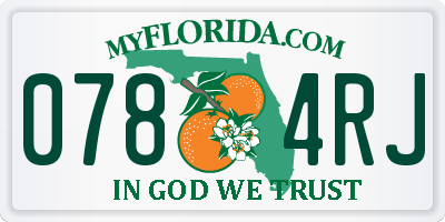 FL license plate 0784RJ