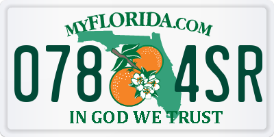 FL license plate 0784SR