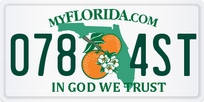 FL license plate 0784ST